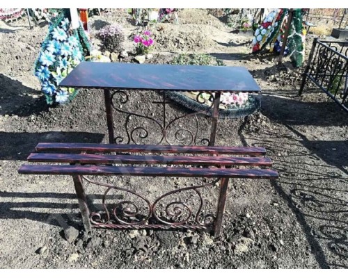 Foto Masa si scaun din metal la cimitir K1 - Chisinau, Moldova