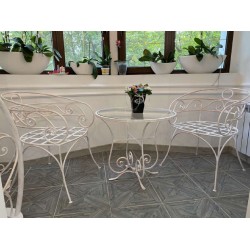 Scaun si masa din fier forjat cu sticla K30