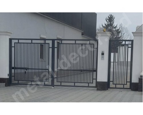 Железные ворота  с автоматическим открыванием  К104