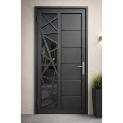 Ușă metalică modernă cu panou decorativ NEXUS K16