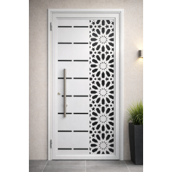 Ușă metalică modernă cu panou decorativ NEXUS K17