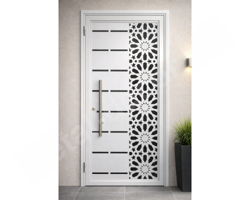 Ușă metalică modernă cu panou decorativ NEXUS K17