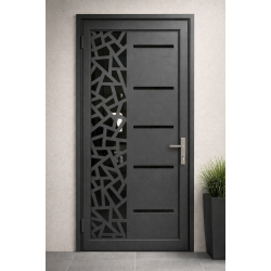 Ușă metalică modernă cu panou decorativ NEXUS K7
