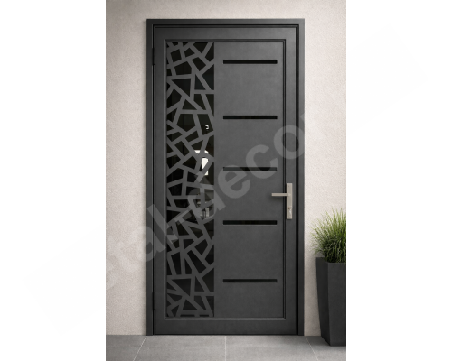 Ușă metalică modernă cu panou decorativ NEXUS K7