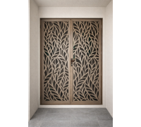 Ușă metalică dublă cu panou decorativ  FLORA K21