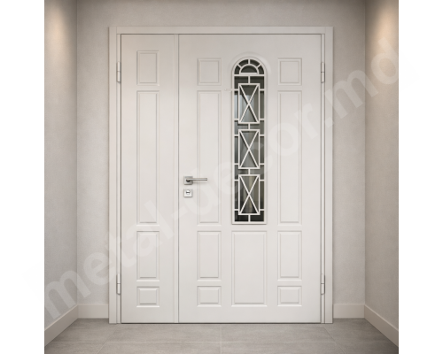 Ușă de intrare metalică albă K43