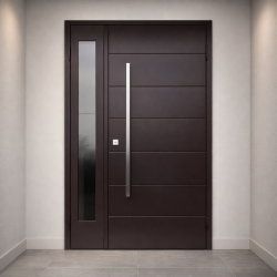 Ușă modernă din metal în spațiu minimalist K51