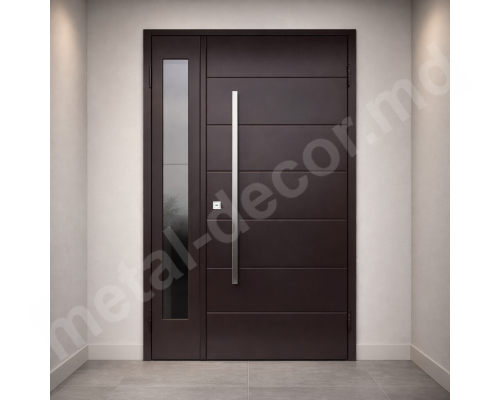 Ușă modernă din metal în spațiu minimalist K51