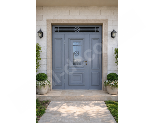 Ușă metalică clasică cu supralumină K147