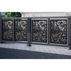 Gard metalic decorativ modern din panouri  K34 pentru case și vile