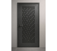 Ușă metalică modernă cu perforații decorative CNC  LINEA K148