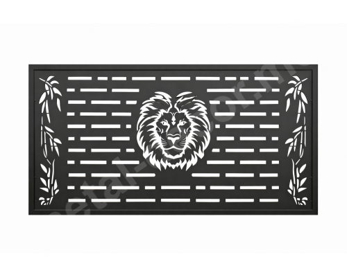 Panou decorativ metalic laser LION pentru gard modern K39