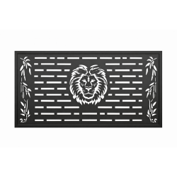 Декоративная металлическая лазерная панель LION для современного забора K39