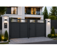 Современные металлические ворота LINEA K124